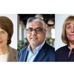 Headshots of, from left, Dame June Raine CBE, Kenny Kamal and Lynne Graham