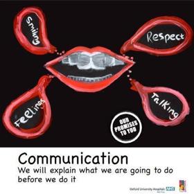 Poster illustrating promise 'Communication - we will explain what we are going to do before we do it'.