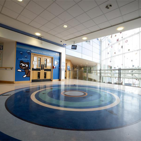 Corridor at the entrance of the Children's Outpatients department