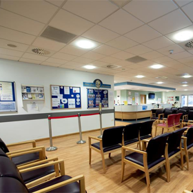 An empty waiting room.